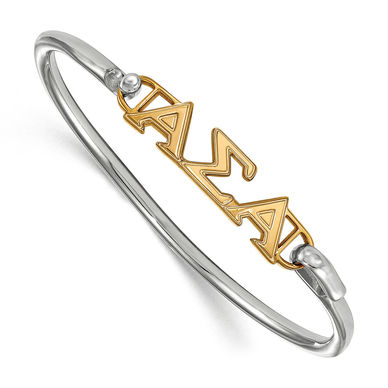 Alpha Sigma Alpha Small Hook and Clasp Bangle Gold-plated Sterling Silver GP009ASI-7