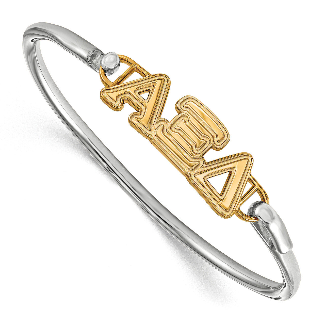 Alpha Xi Delta Small Hook and Clasp Bangle Gold-plated Sterling Silver GP009AXD-6