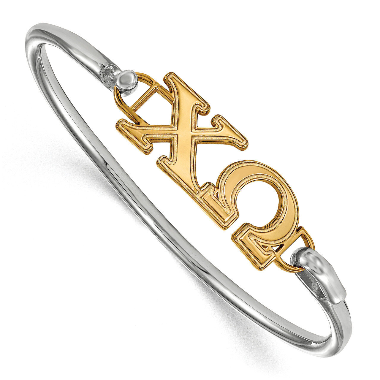 Chi Omega Small Hook and Clasp Bangle Gold-plated Sterling Silver GP009CHO-8, MPN: GP009CHO-8, 1911…