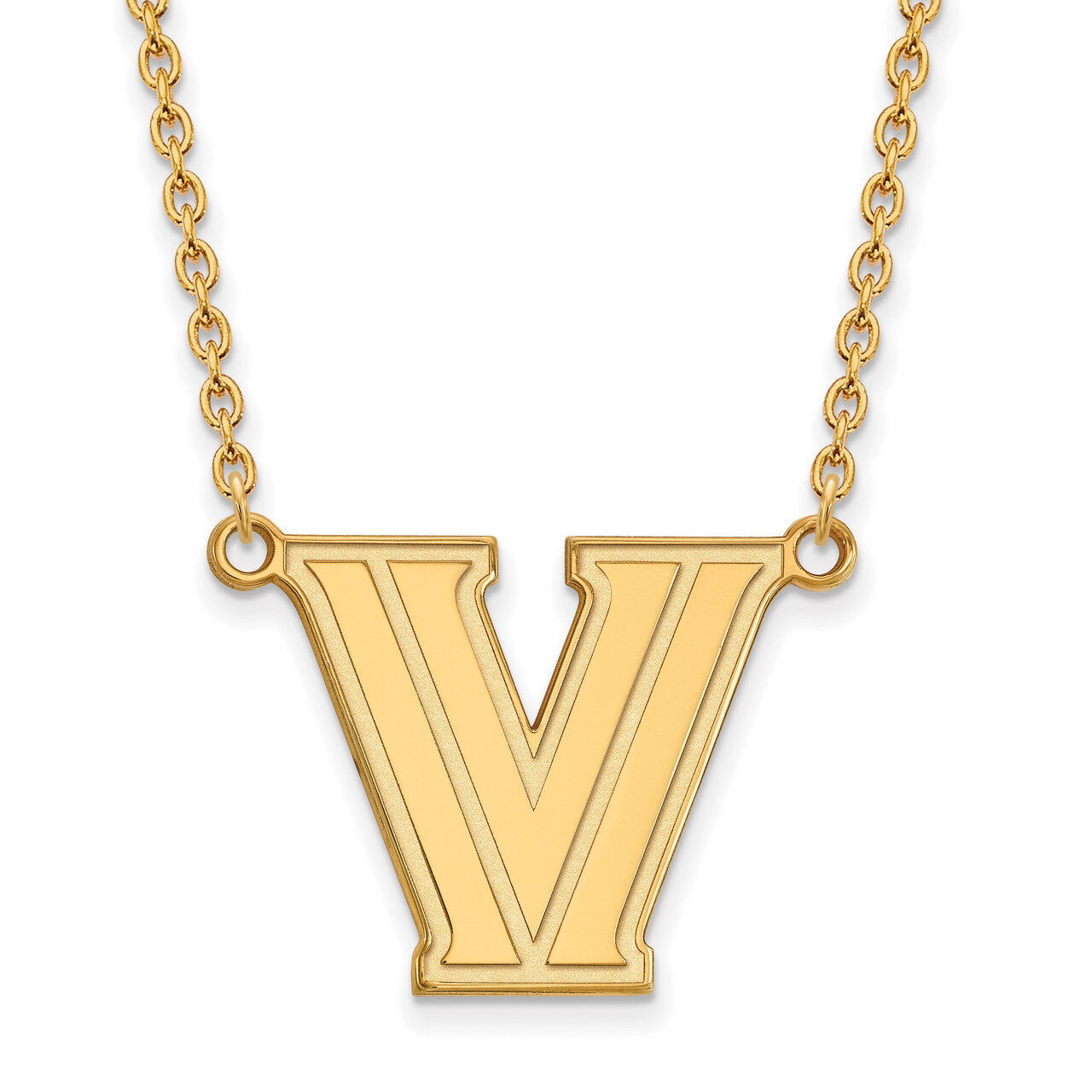 Villanova University Large Pendant with Necklace Gold-plated Sterling Silver GP009VIL-18, MPN: GP00…