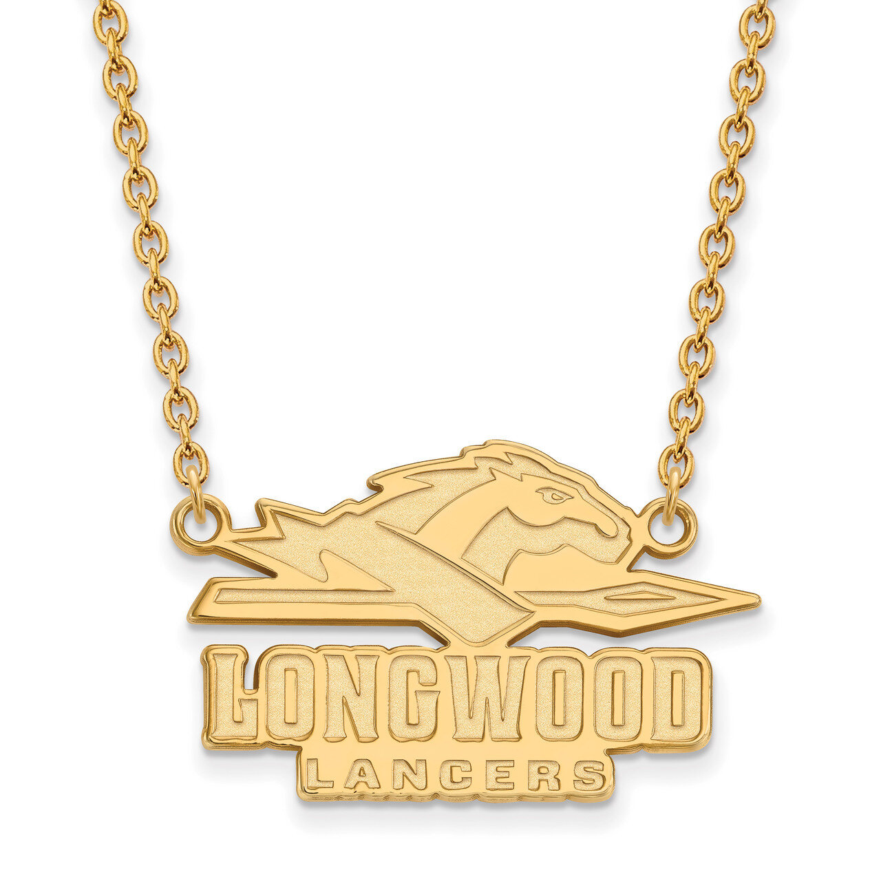 Longwood U Large Enamel Pendant with Necklace Gold-plated Sterling Silver GP010LOC-18