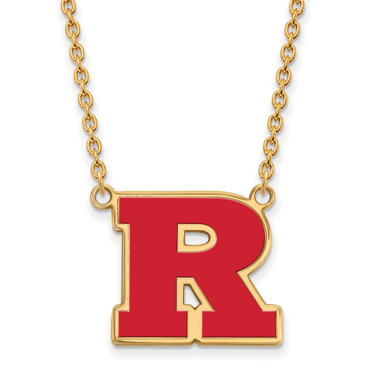 Rutgers Large Enamel Pendant with Necklace Gold-plated Sterling Silver GP010RUT-18