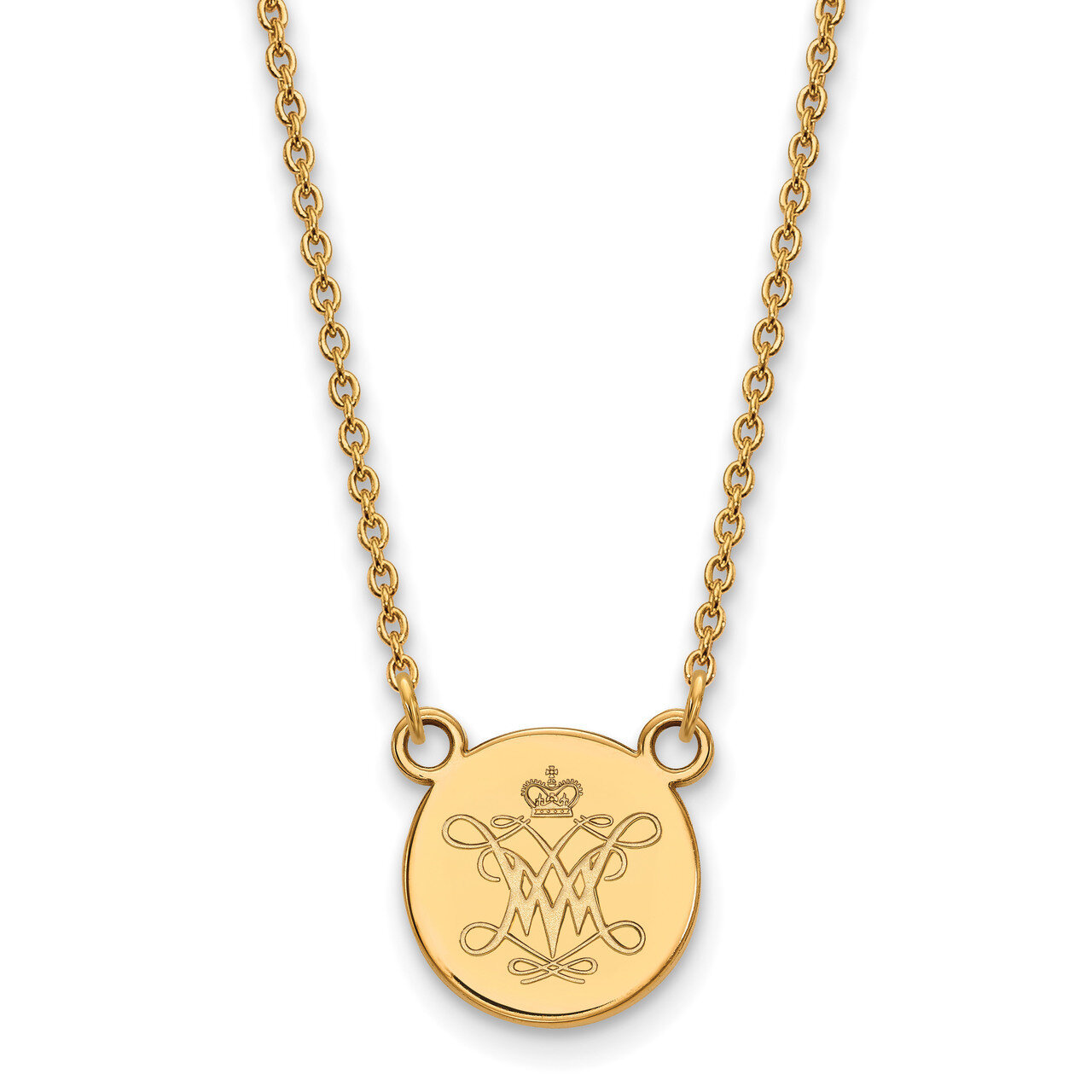 William And Mary Small Disc Pendant Gold-plated Sterling Silver GP012WMA-18, MPN: GP012WMA-18, 8867…