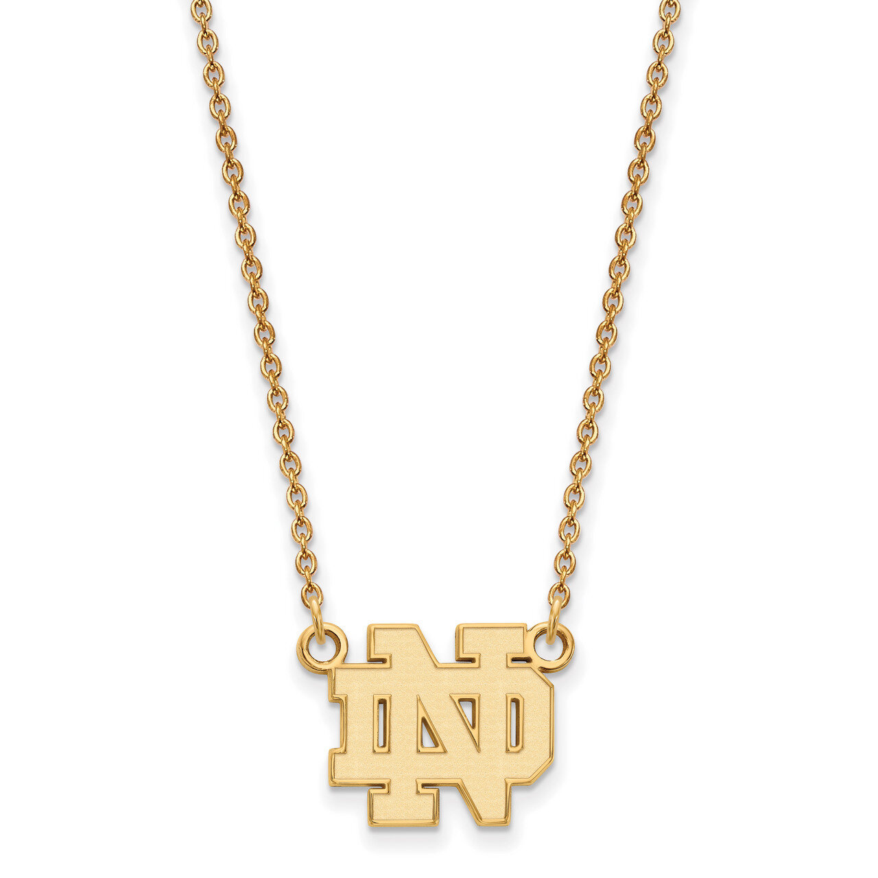 University of Notre Dame Small Pendant with Necklace Gold-plated Sterling Silver GP015UND-18, MPN: …
