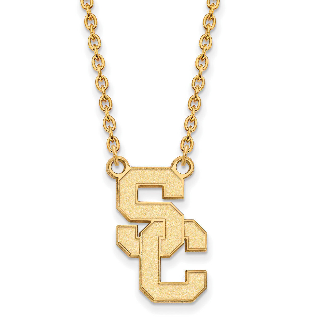 University of Southern California Large Pendant with Necklace Gold-plated Sterling Silver GP015USC-…