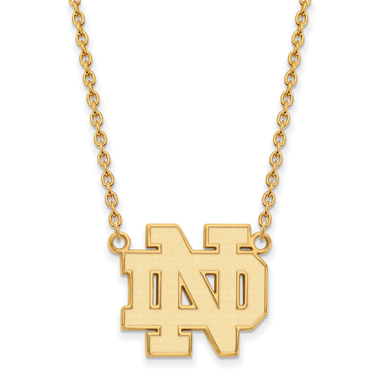 University of Notre Dame Large Pendant with Necklace Gold-plated Sterling Silver GP016UND-18, MPN: …