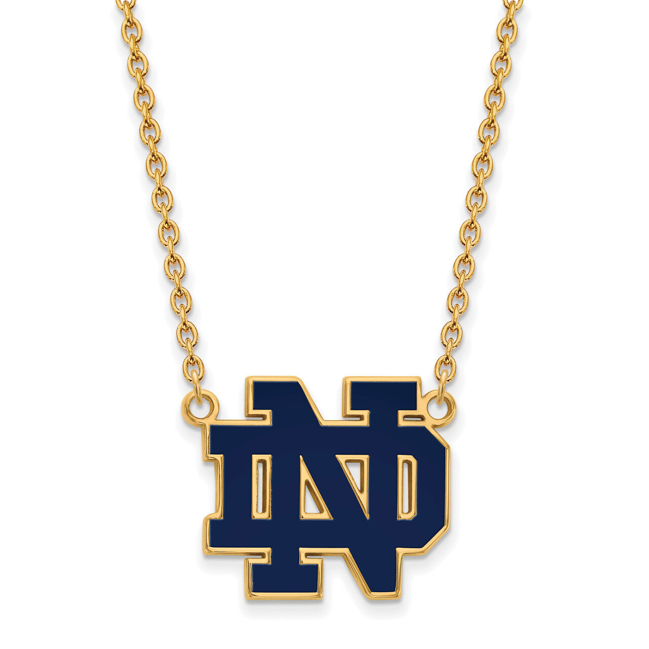University of Notre Dame Large Pendant with Necklace Gold-plated Sterling Silver GP017UND-18, MPN: …
