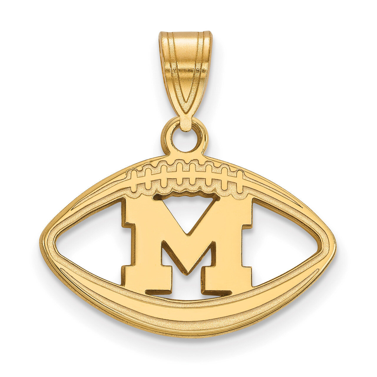 Michigan University of Pendant in Football Gold-plated Sterling Silver GP019UM