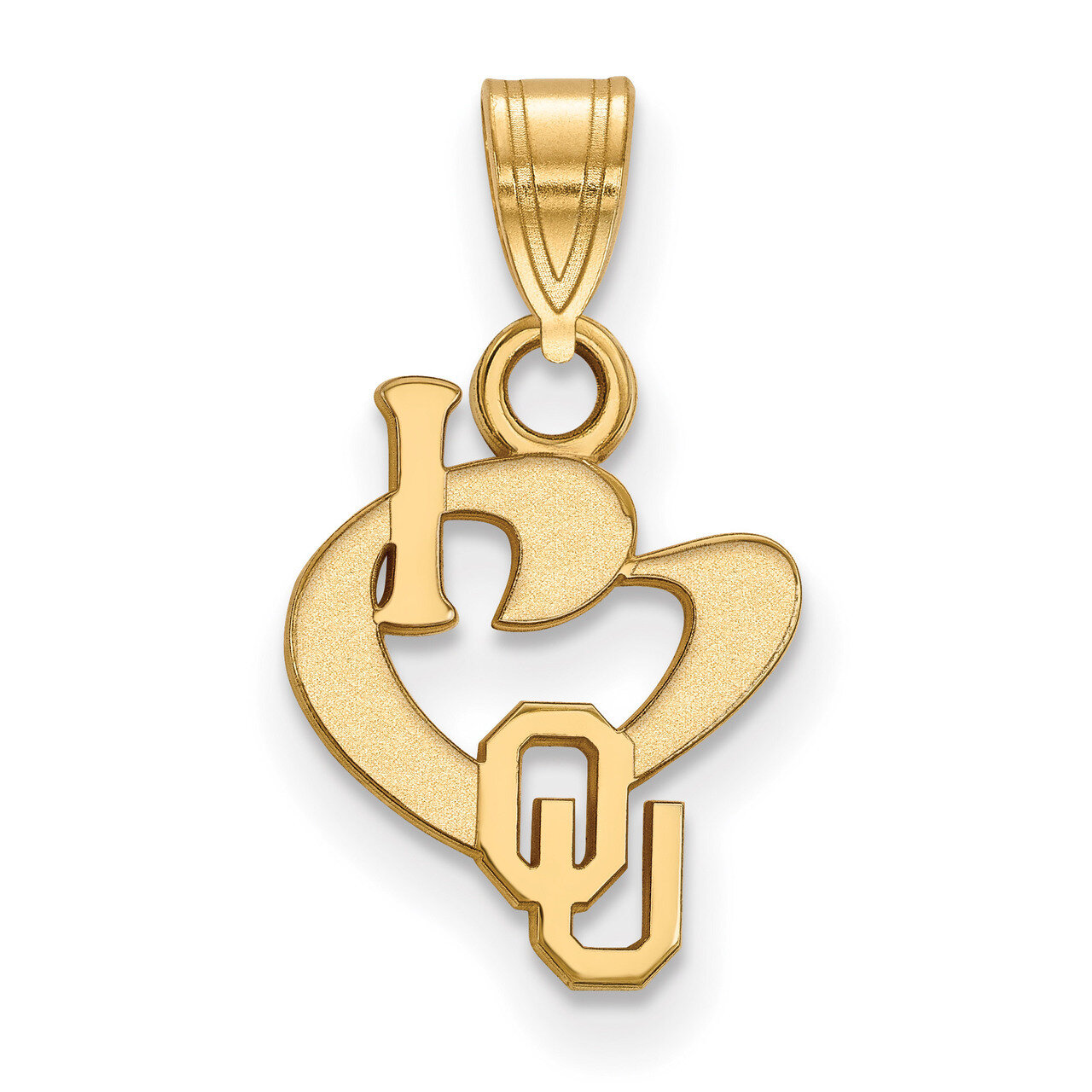 University of Oklahoma Small I Love Logo Pendant Gold-plated Sterling Silver GP020UOK, MPN: GP020UO…