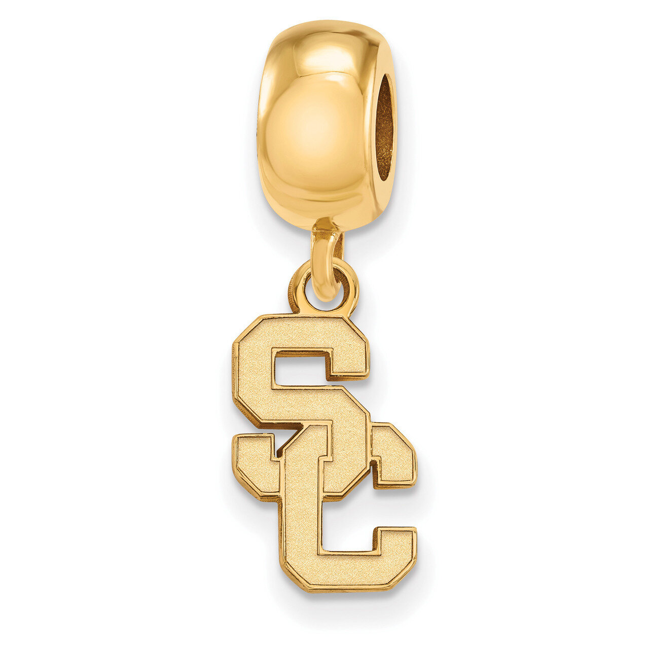 University of Southern California Bead Charm Small Dangle Gold-plated Sterling Silver GP020USC