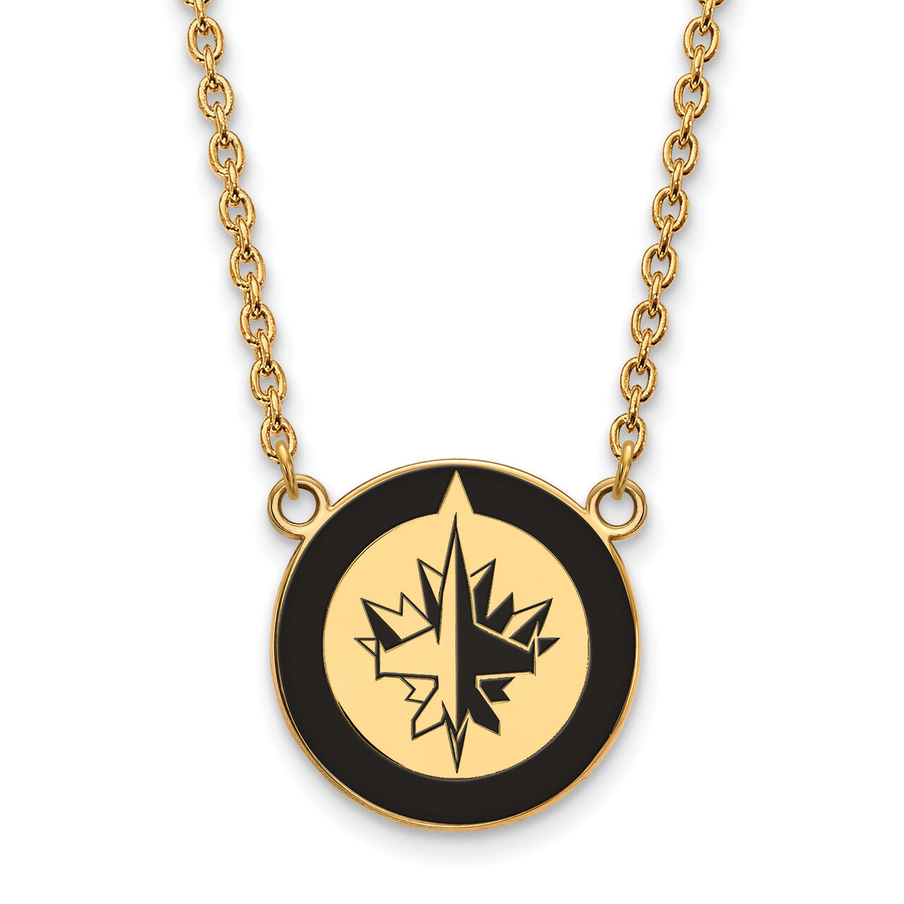 NHL Winnipeg Jets Lg Enl Pendant with Necklace Gold-plated Sterling Silver GP021JTS-18, MPN: GP021J…