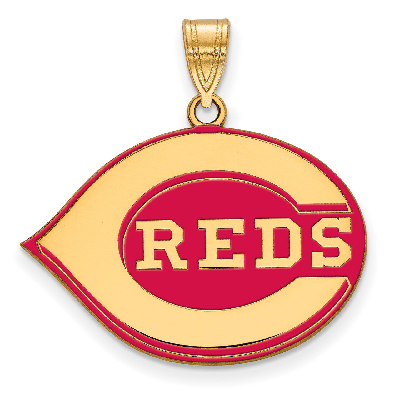 Cincinnati Reds Large Enamel Pendant Gold-plated Sterling Silver GP027RDS
