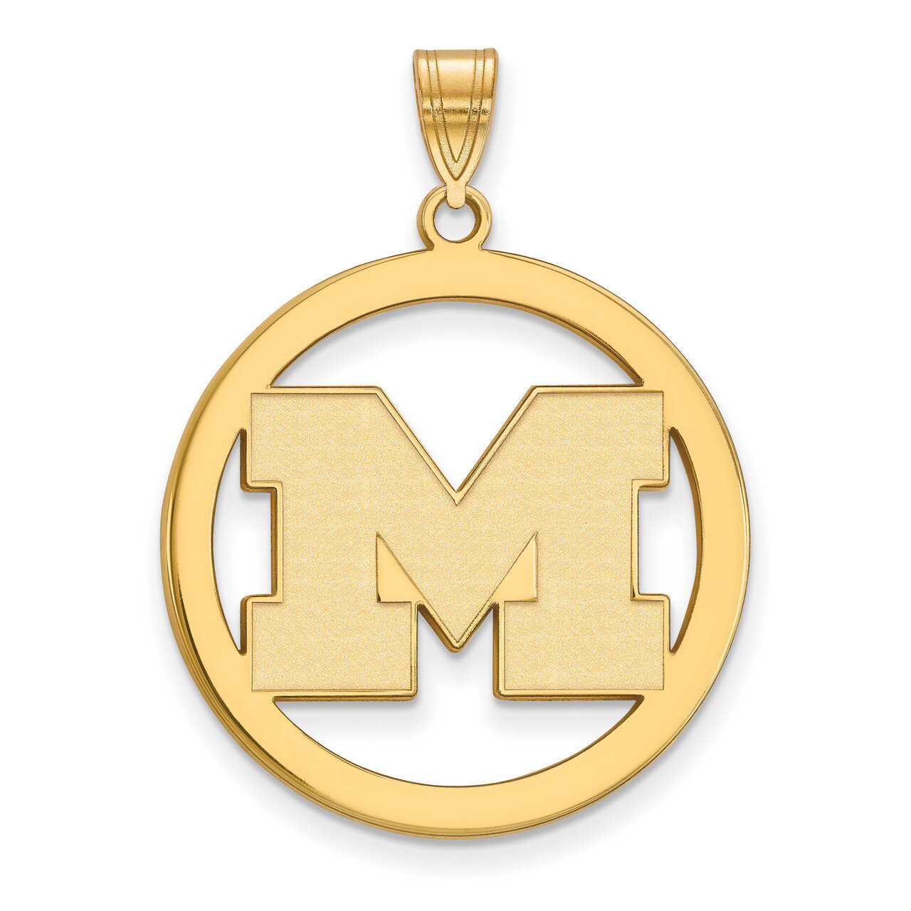 Michigan University of L Pendant in Circle Gold-plated Sterling Silver GP031UM, MPN: GP031UM, 88677…