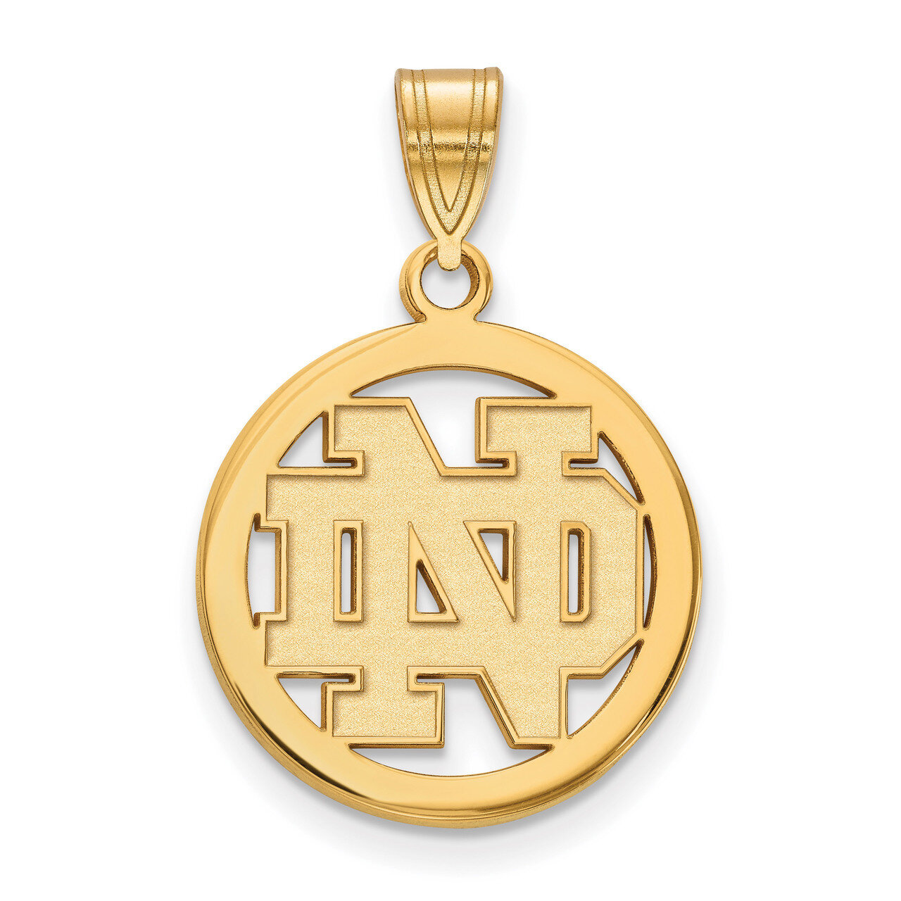 University of Notre Dame Sm Pendant in Circle Gold-plated Sterling Silver GP031UND, MPN: GP031UND, …