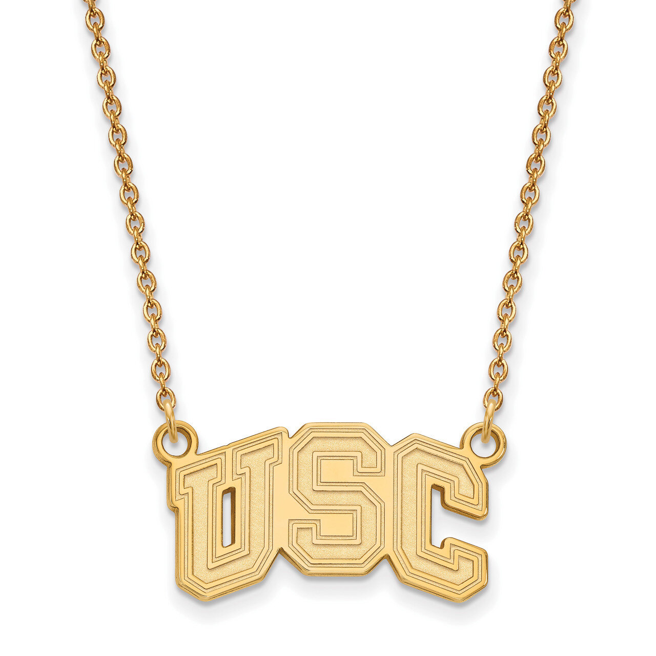University of Southern California Small Pendant with Necklace Gold-plated Sterling Silver GP031USC-18