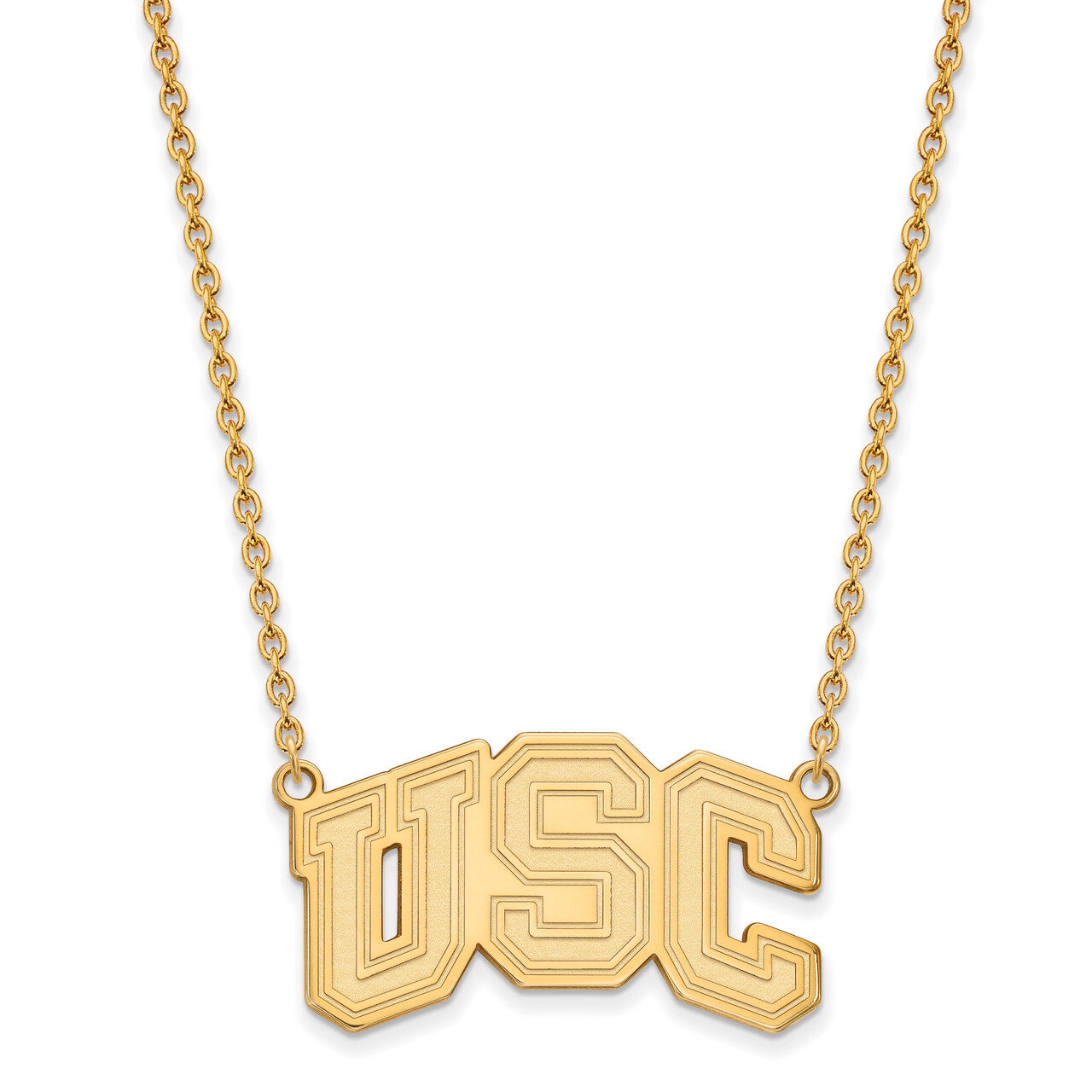 University of Southern California Large Pendant with Necklace Gold-plated Sterling Silver GP032USC-18