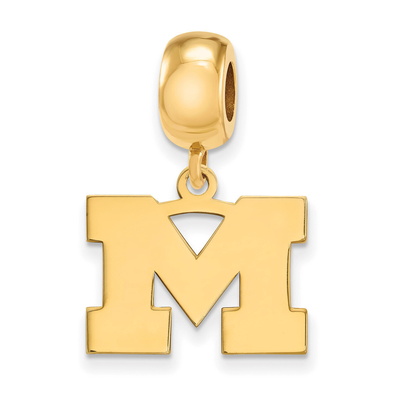 Michigan University of Small Dangle Bead Gold-plated Sterling Silver GP033UM