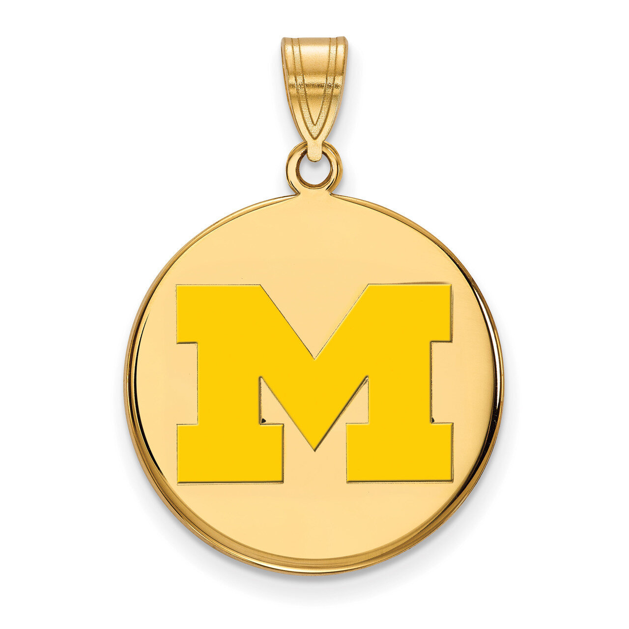 Michigan University of Large Enamel Disc Pendant Gold-plated Sterling Silver GP039UM, MPN: GP039UM,…