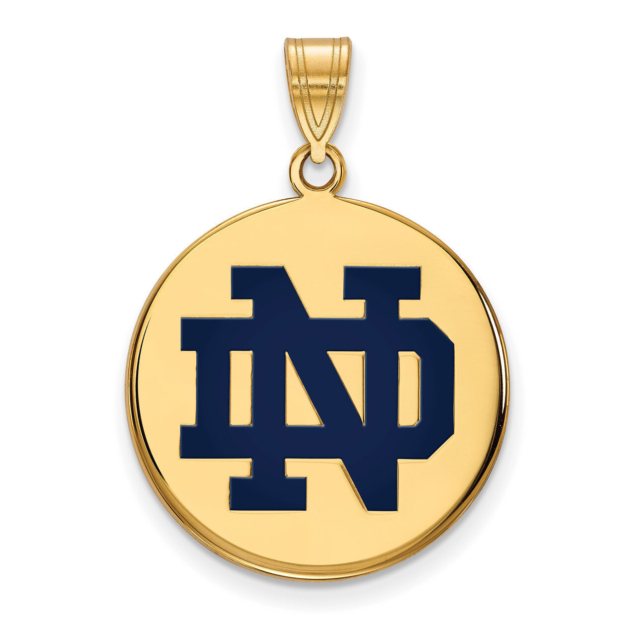 University of Notre Dame Large Enamel Disc Pendant Gold-plated Sterling Silver GP040UND, MPN: GP040…