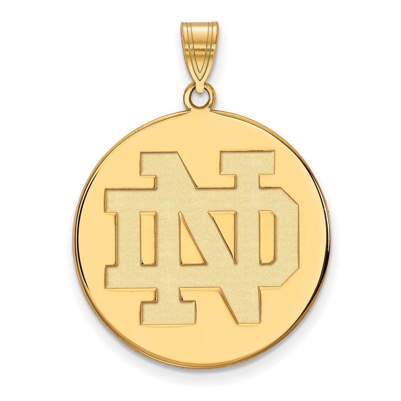 University of Notre Dame XLarge Disc Pendant Gold-plated Sterling Silver GP041UND