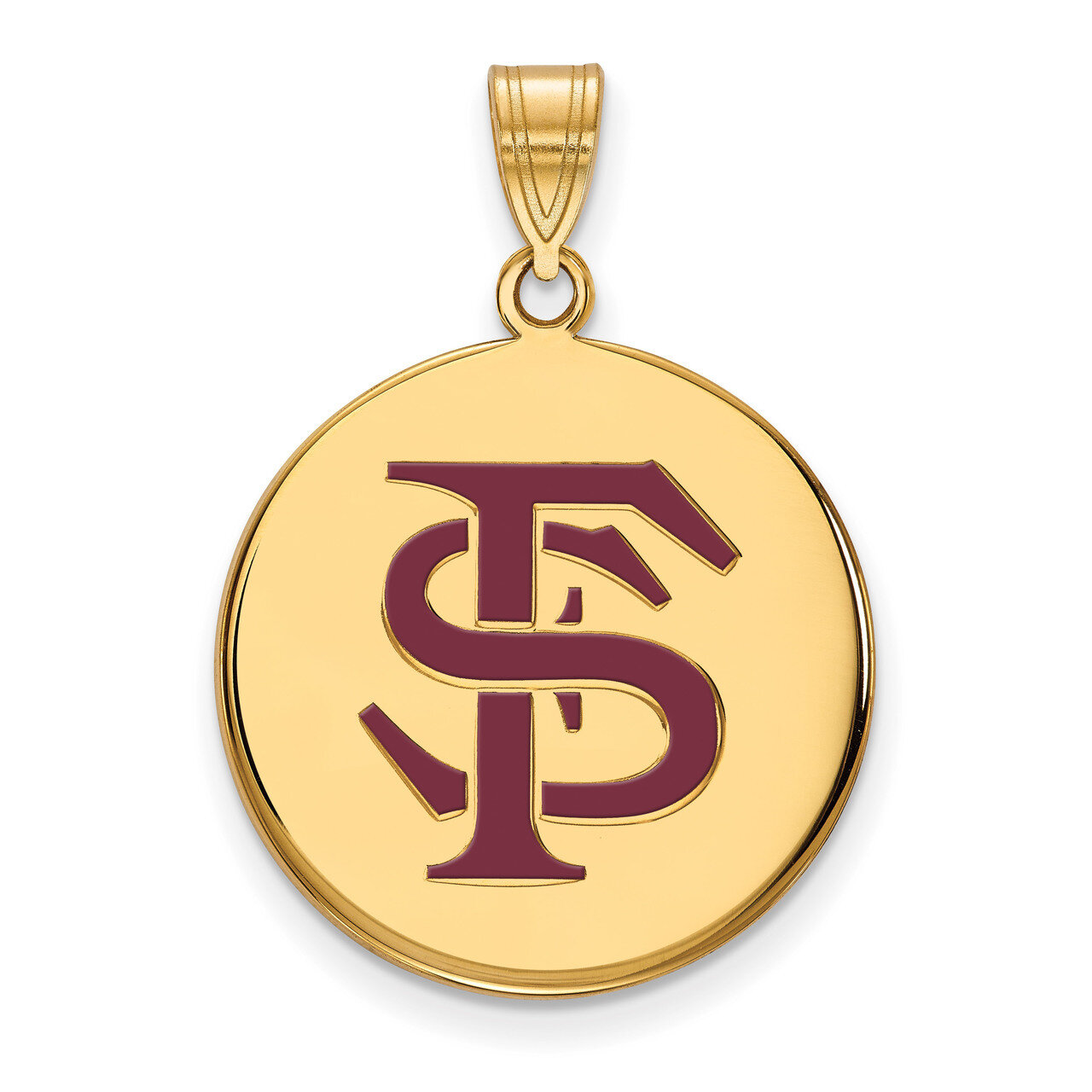 Florida State University Lg Enamel Disc Pendant Gold-plated Sterling Silver GP042FSU, MPN: GP042FSU…