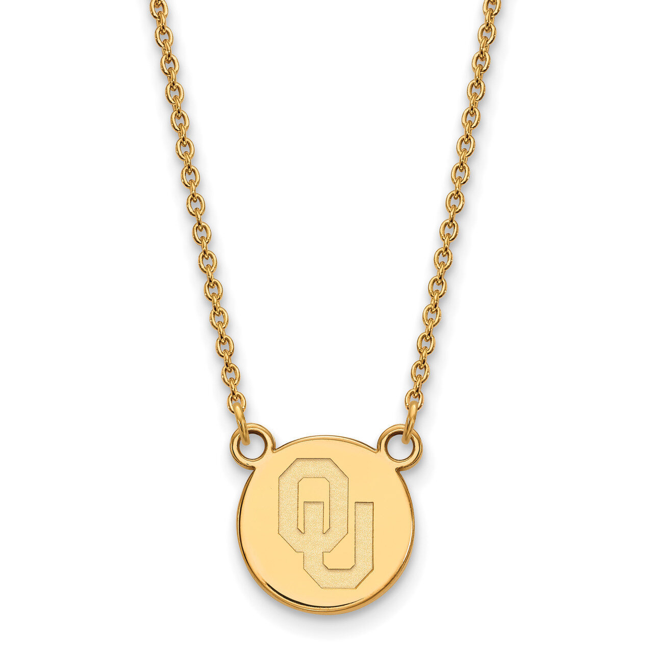 Oklahoma Small Disc with Necklace Gold-plated Sterling Silver GP042UOK-18, MPN: GP042UOK-18, 886774…