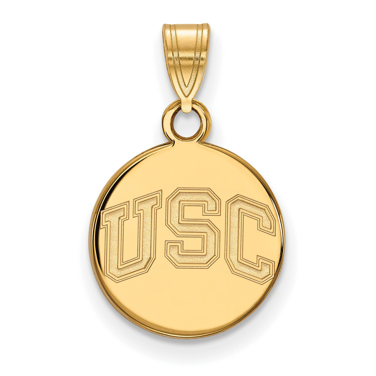 University of Southern California Small Disc Pendant Gold-plated Sterling Silver GP046USC