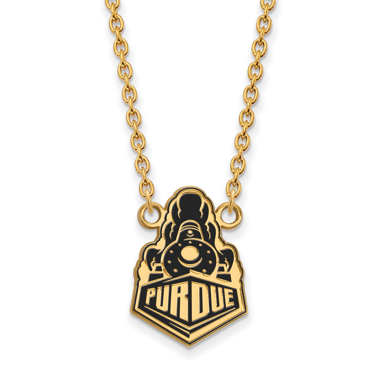 Purdue Large Enamel Pendant with Necklace Gold-plated Sterling Silver GP051PU-18, MPN: GP051PU-18, …