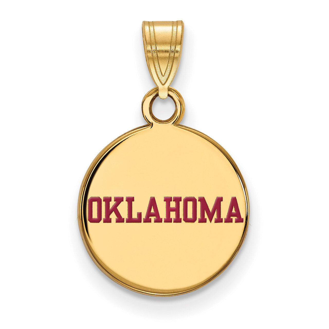 University of Oklahoma Small Enamel Disc Pendant Gold-plated Sterling Silver GP052UOK, MPN: GP052UO…