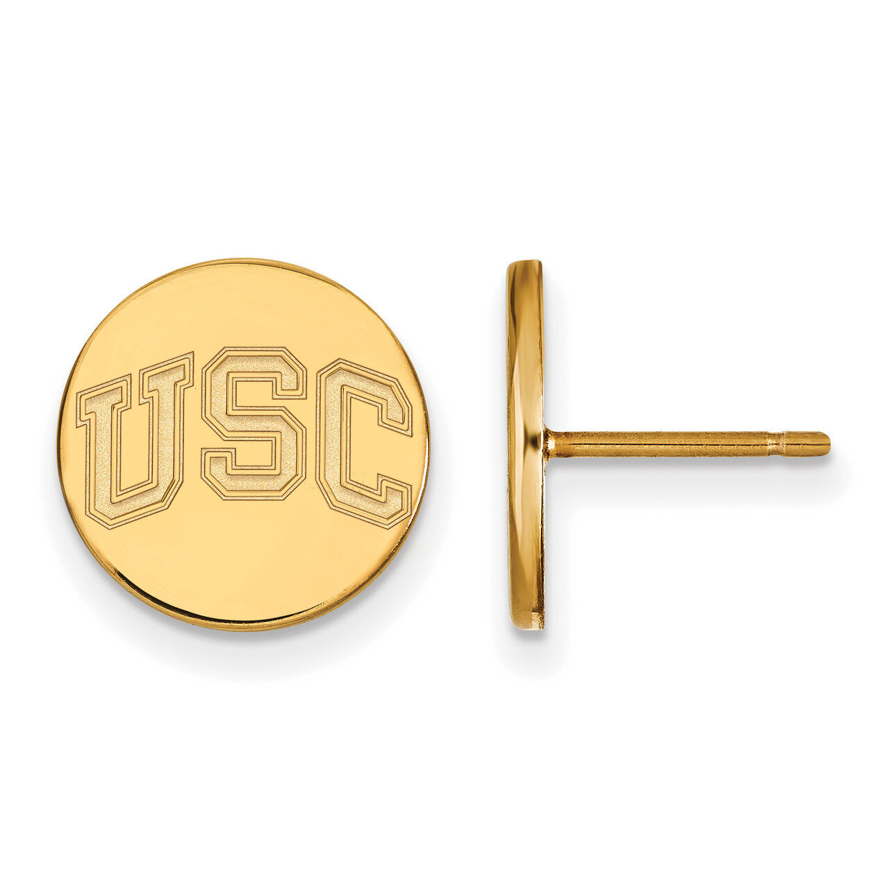 University of Southern California x-Small Disc Earring Gold-plated Sterling Silver GP054USC, MPN: G…