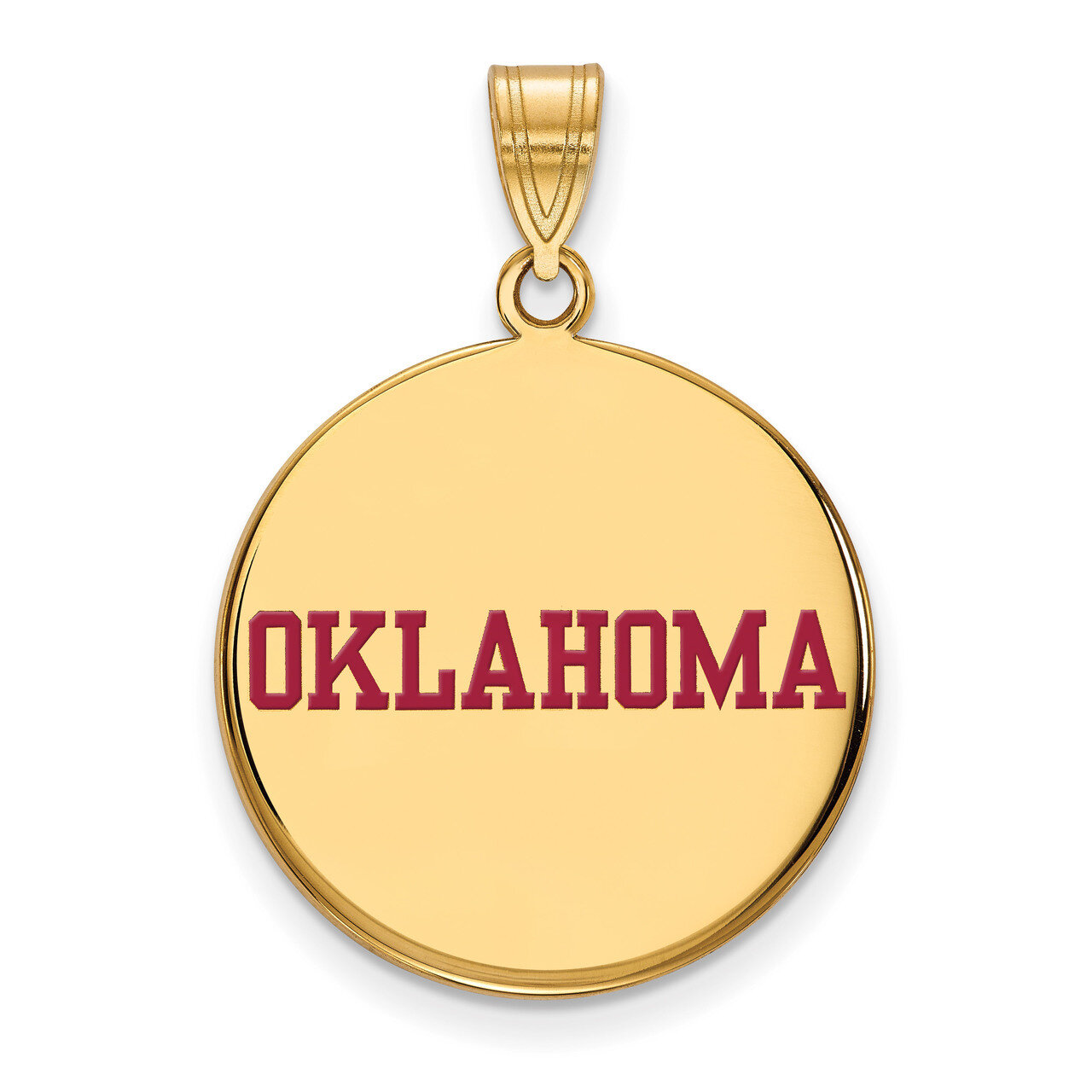 University of Oklahoma Large Enamel Disc Pendant Gold-plated Sterling Silver GP056UOK, MPN: GP056UO…