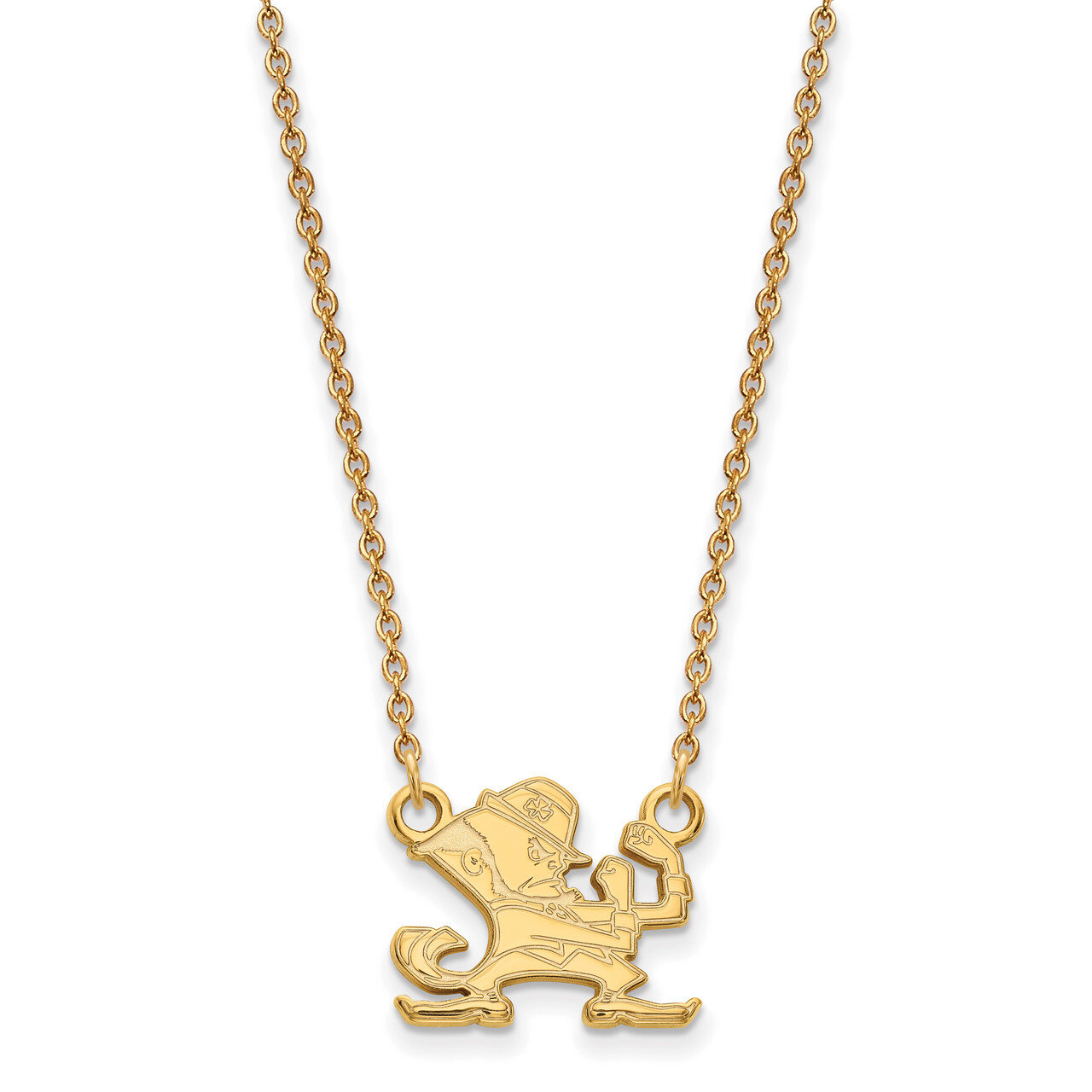 University of Notre Dame Small Pendant with Necklace Gold-plated Sterling Silver GP057UND-18