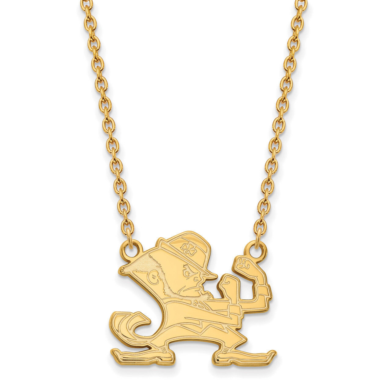 University of Notre Dame Large Pendant with Necklace Gold-plated Sterling Silver GP058UND-18
