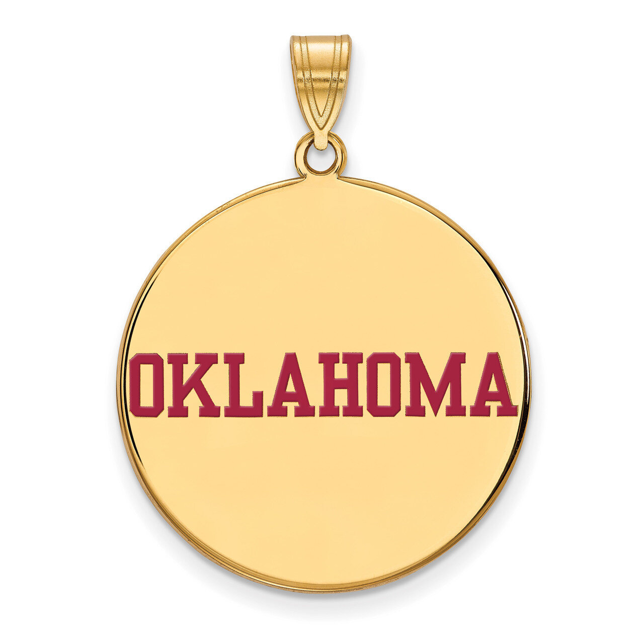 University of Oklahoma x-Large Enamel Disc Pendant Gold-plated Sterling Silver GP058UOK, MPN: GP058…