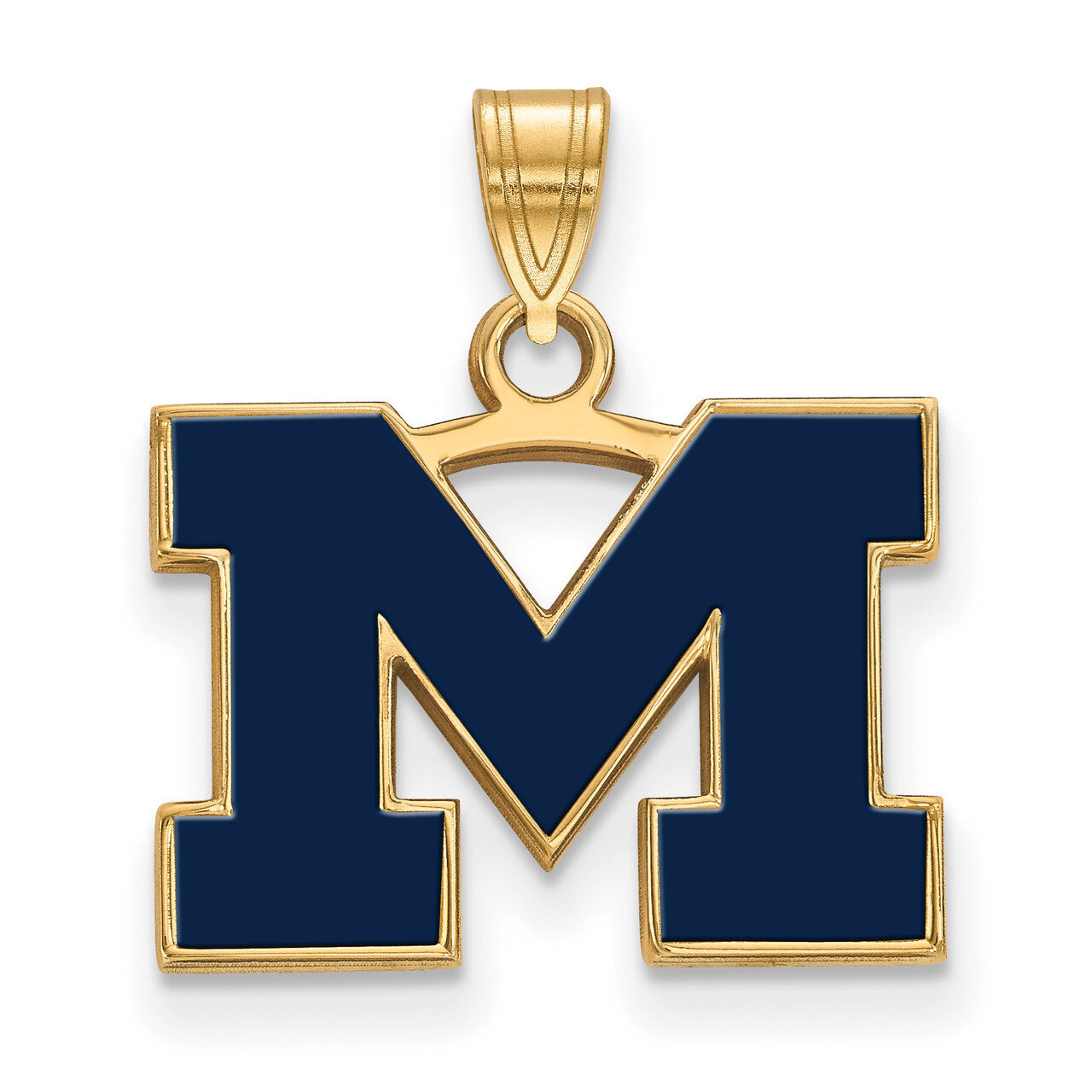 Michigan University of Small Blue Enamel Pendant Gold-plated Sterling Silver GP061UM, MPN: GP061UM,…