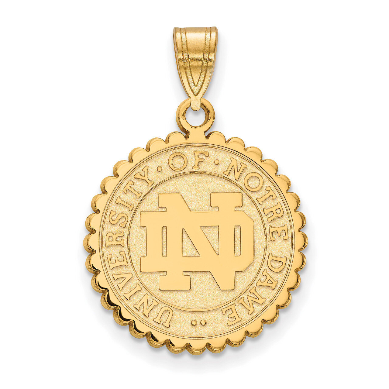 University of Notre Dame Large Crest Gold-plated Sterling Silver GP067UND