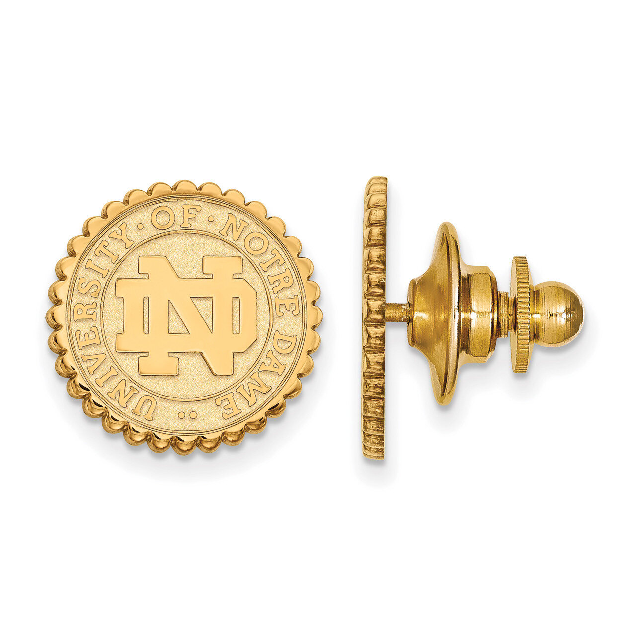 University of Notre Dame Crest Tie Tac Gold-plated Sterling Silver GP068UND