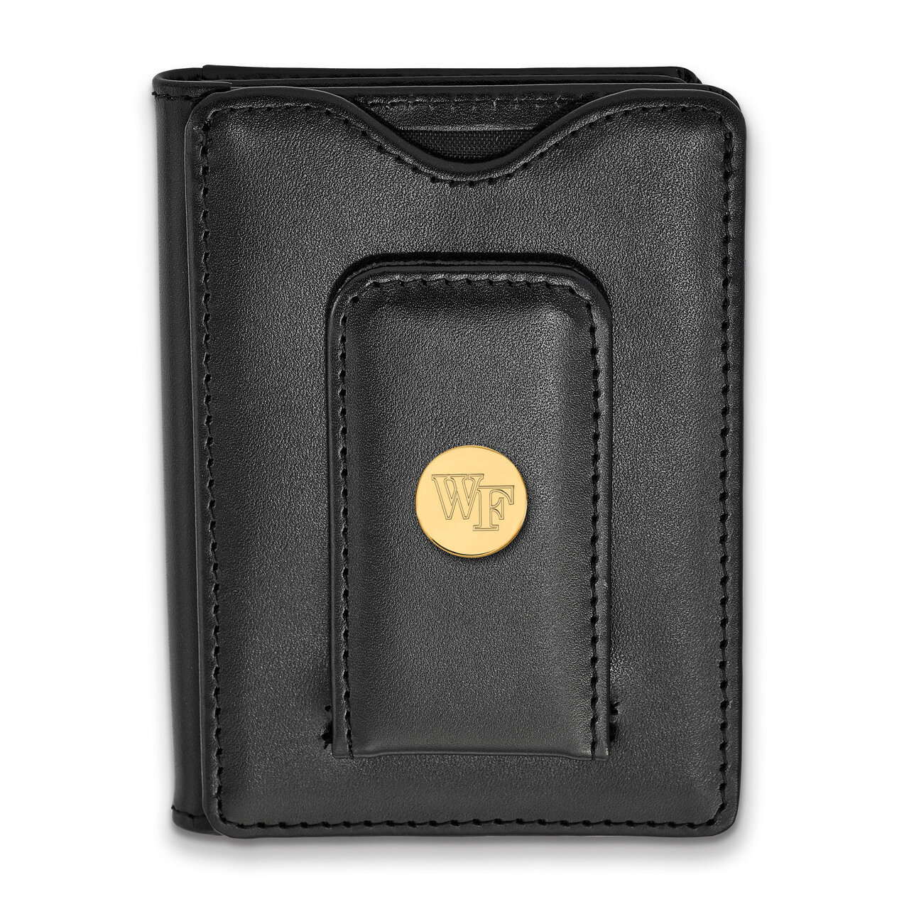 Wake Forest University Black Leather Wallet Gold-plated Sterling Silver GP070WFU-W1, MPN: GP070WFU-…