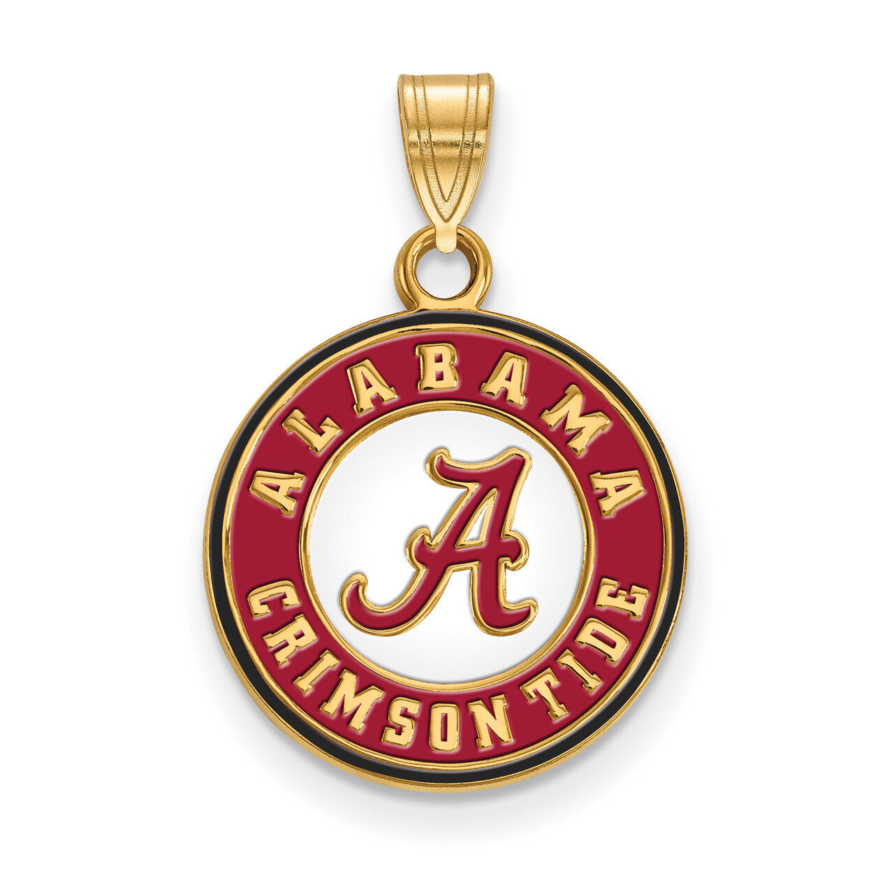 University of Alabama Small Enamel Disc Pendant Gold-plated Sterling Silver GP094UAL, MPN: GP094UAL…