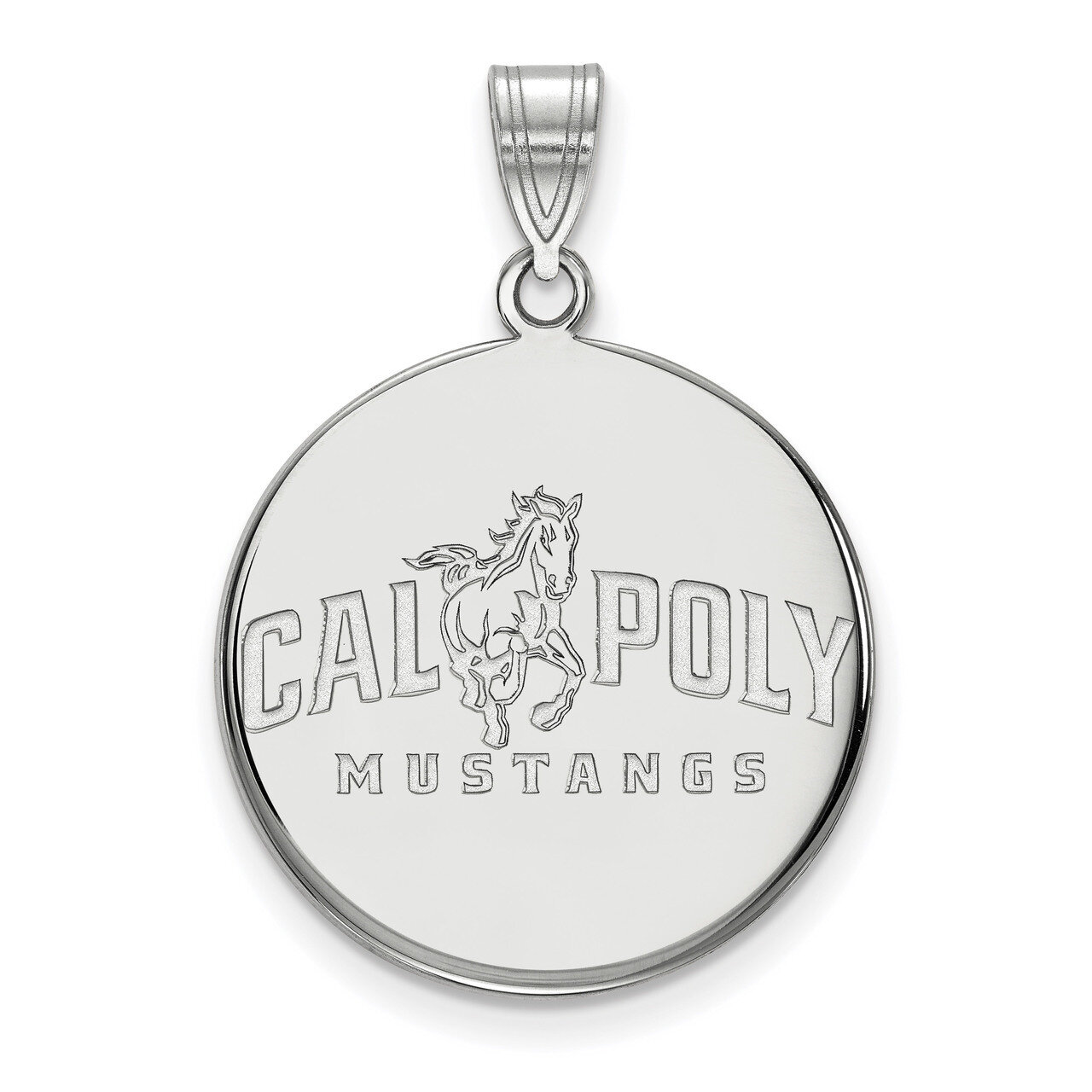 California Polytechnic State U Large Disc Pendant Sterling Silver SS001CPY