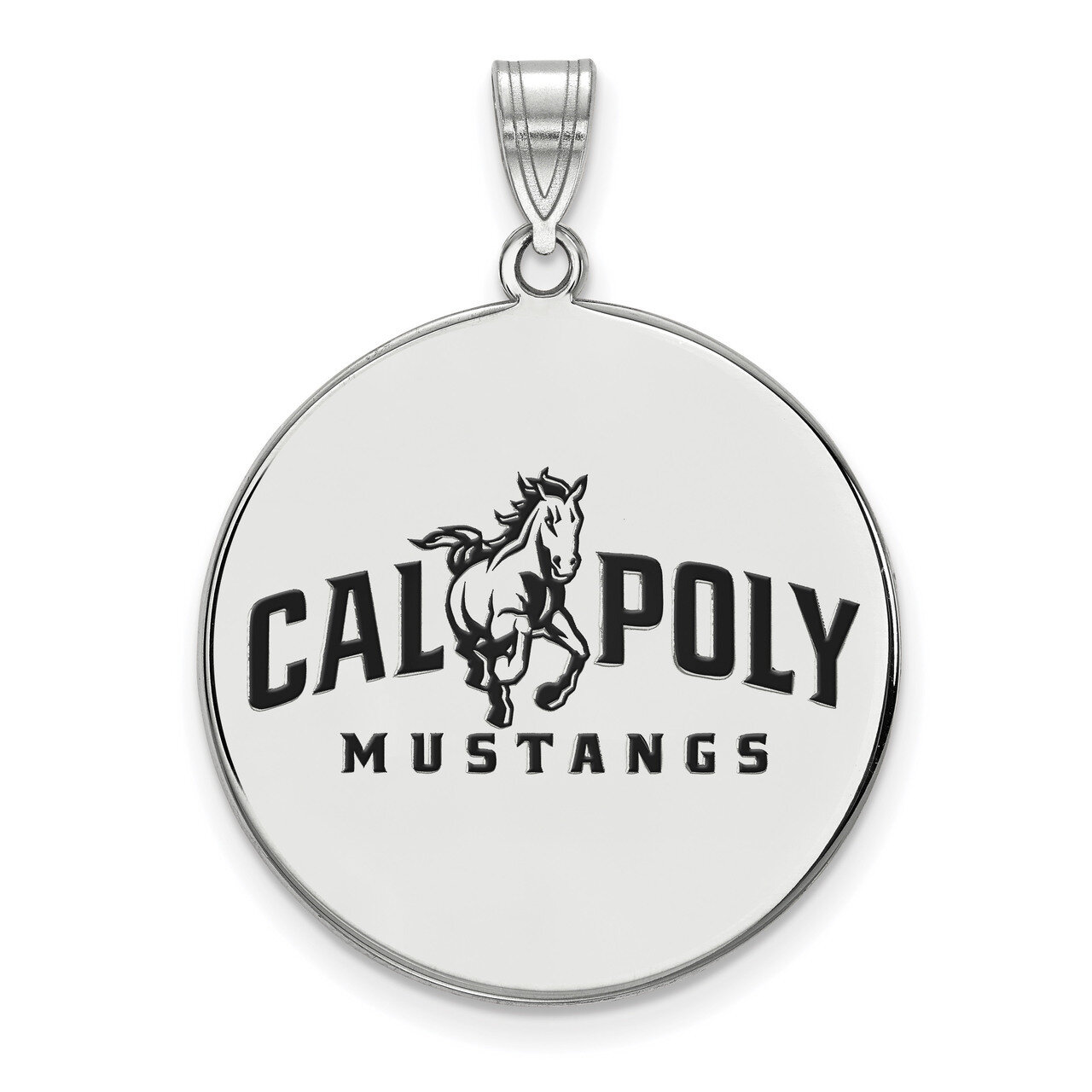 California Polytechnic State U x-Large Enamel Disc Pendant Sterling Silver SS003CPY