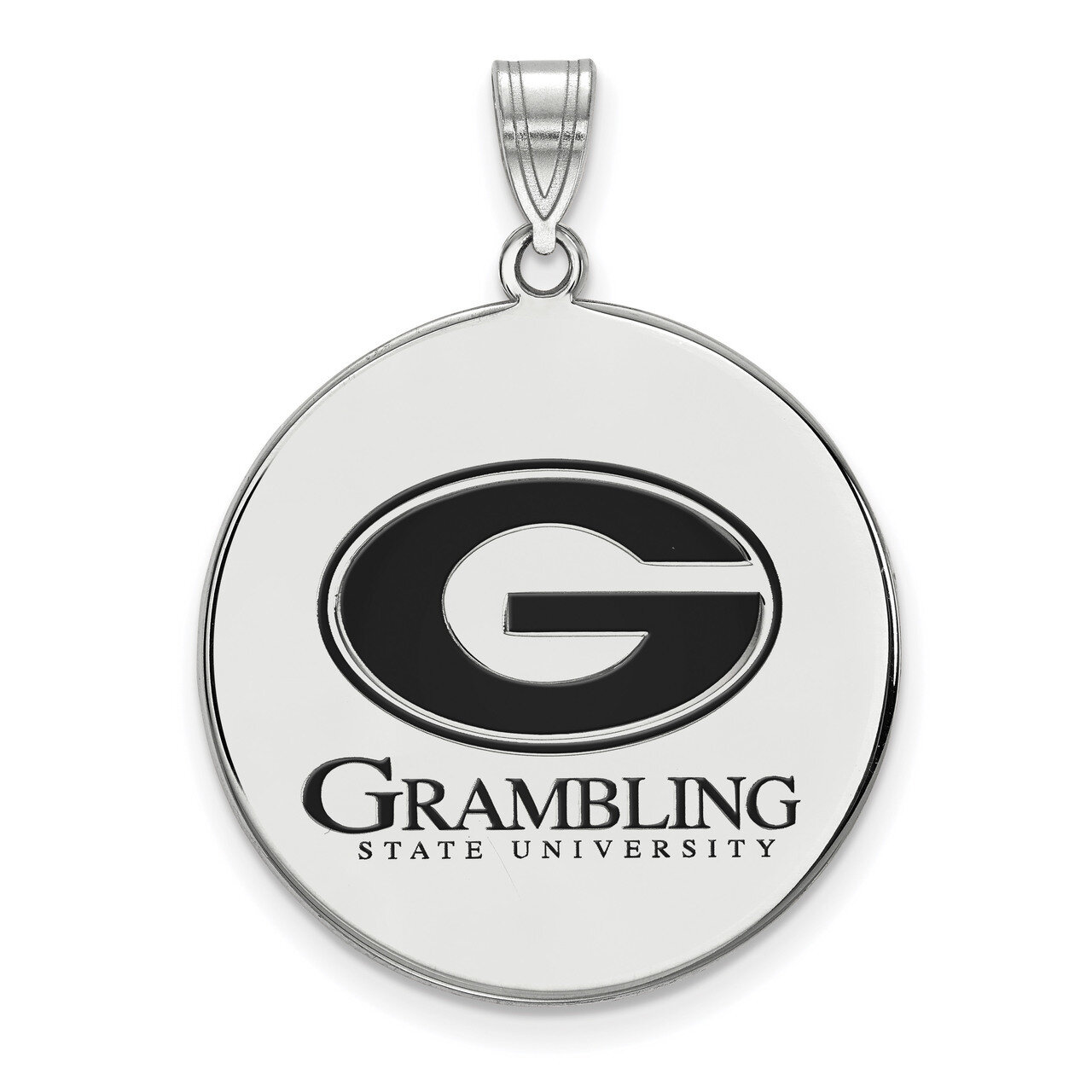 Grambling State University x-Large Enamel Disc Pendant Sterling Silver SS003GRA