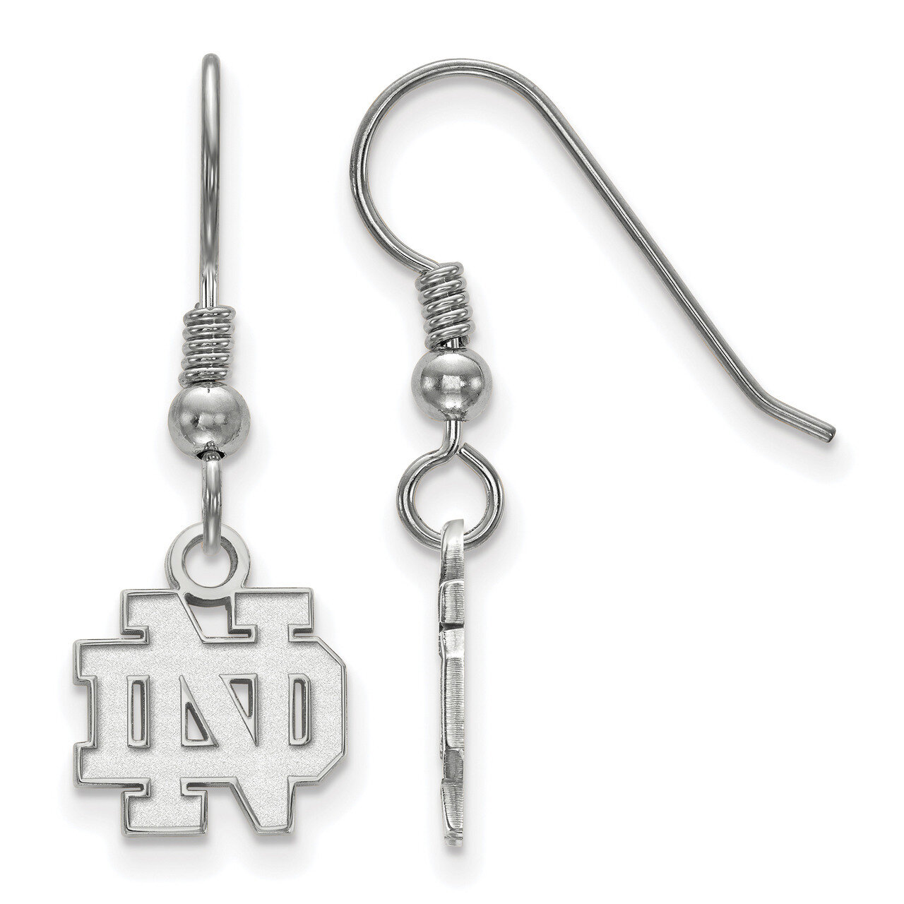 University of Notre Dame x-Small Dangle Earring Wire Sterling Silver SS006UND