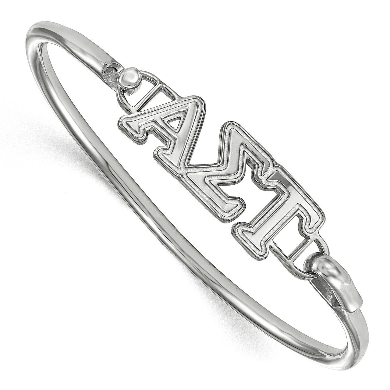 Alpha Sigma Tau Small Hook and Clasp Bangle Sterling Silver SS009ALS-6