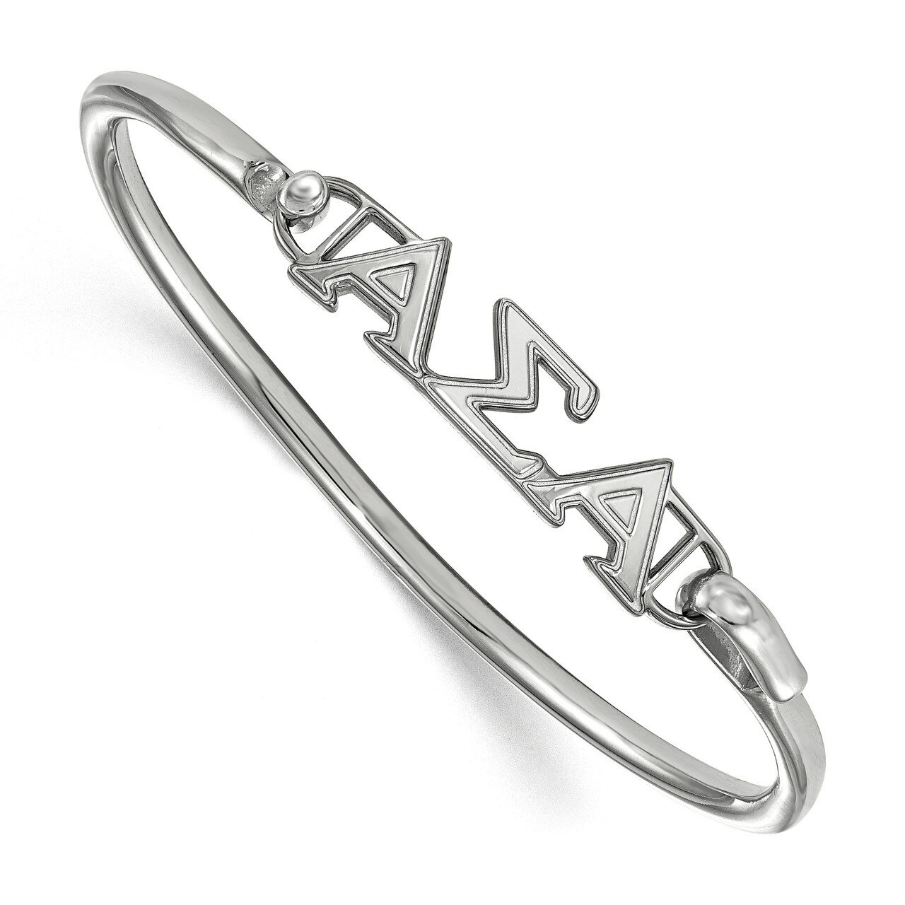 Alpha Sigma Alpha Small Hook and Clasp Bangle Sterling Silver SS009ASI-6