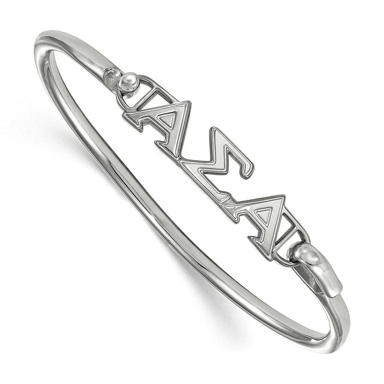 Alpha Sigma Alpha Small Hook and Clasp Bangle Sterling Silver SS009ASI-8, MPN: SS009ASI-8, 19110109…