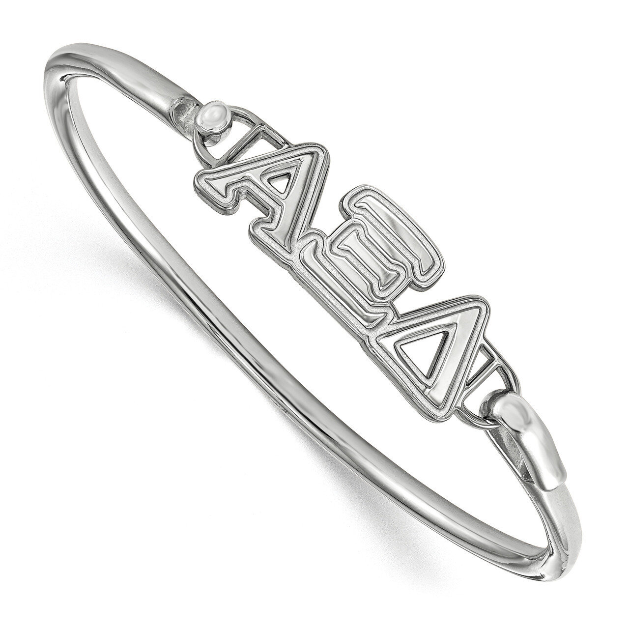 Alpha Xi Delta Small Hook and Clasp Bangle Sterling Silver SS009AXD-6, MPN: SS009AXD-6, 191101100185