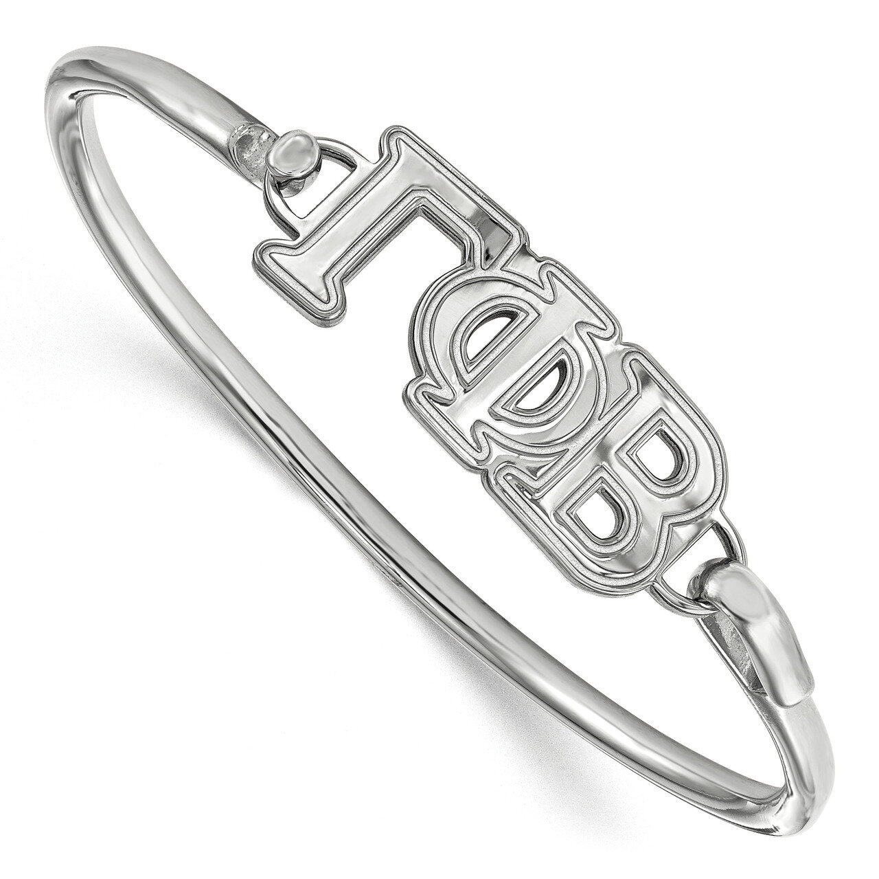Gamma Phi Beta Small Hook and Clasp Bangle Sterling Silver SS009GPB-6