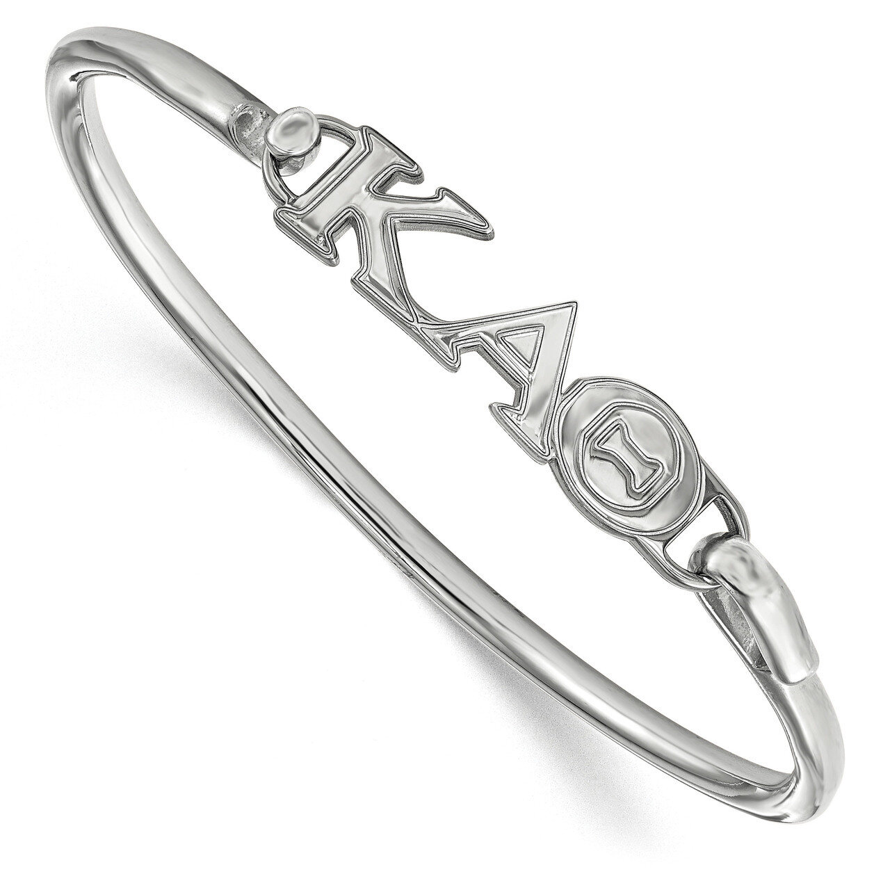 Kappa Alpha Theta Small Hook and Clasp Bangle Sterling Silver SS009KAT-8, MPN: SS009KAT-8, 19110110…