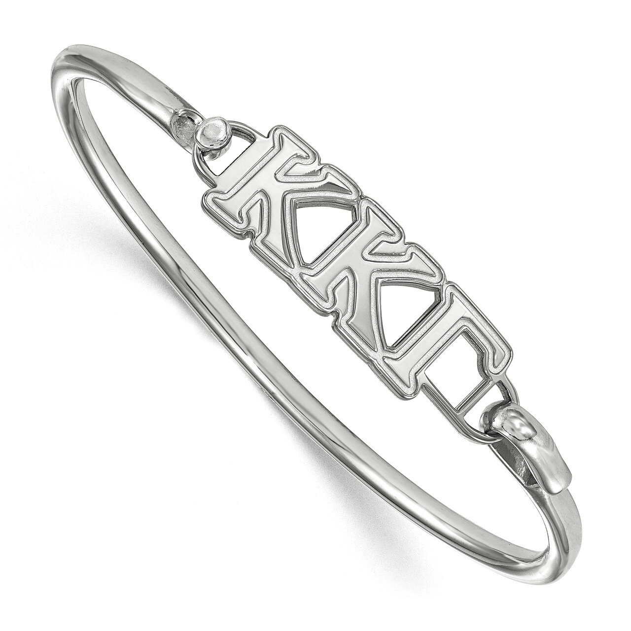 Kappa Kappa Gamma Small Hook and Clasp Bangle Sterling Silver SS009KKG-8, MPN: SS009KKG-8, 19110110…
